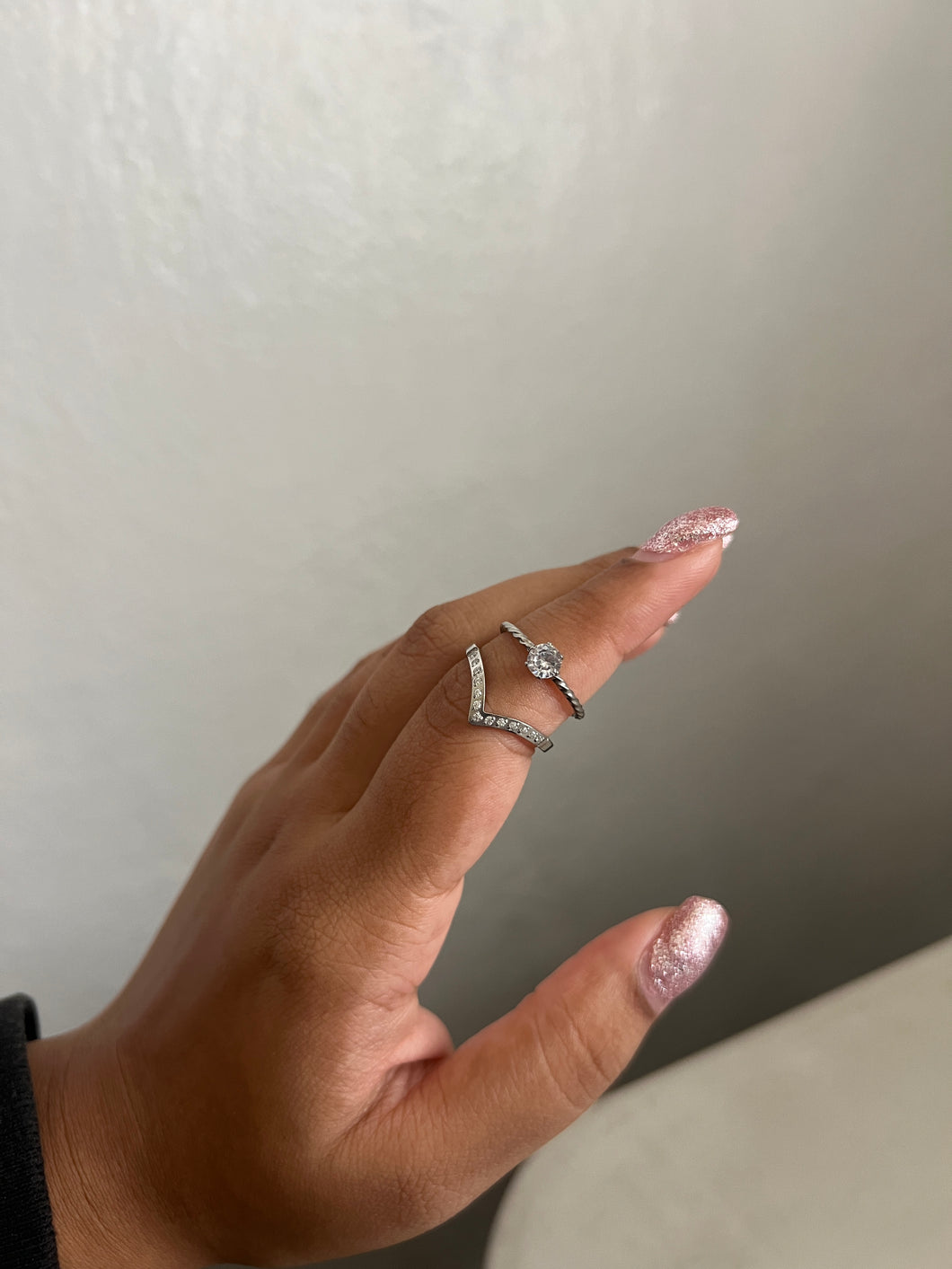 Silver matching rings