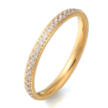Cargar imagen en el visor de la galería, Sortija Eternity de Zirconias Gold Plated
