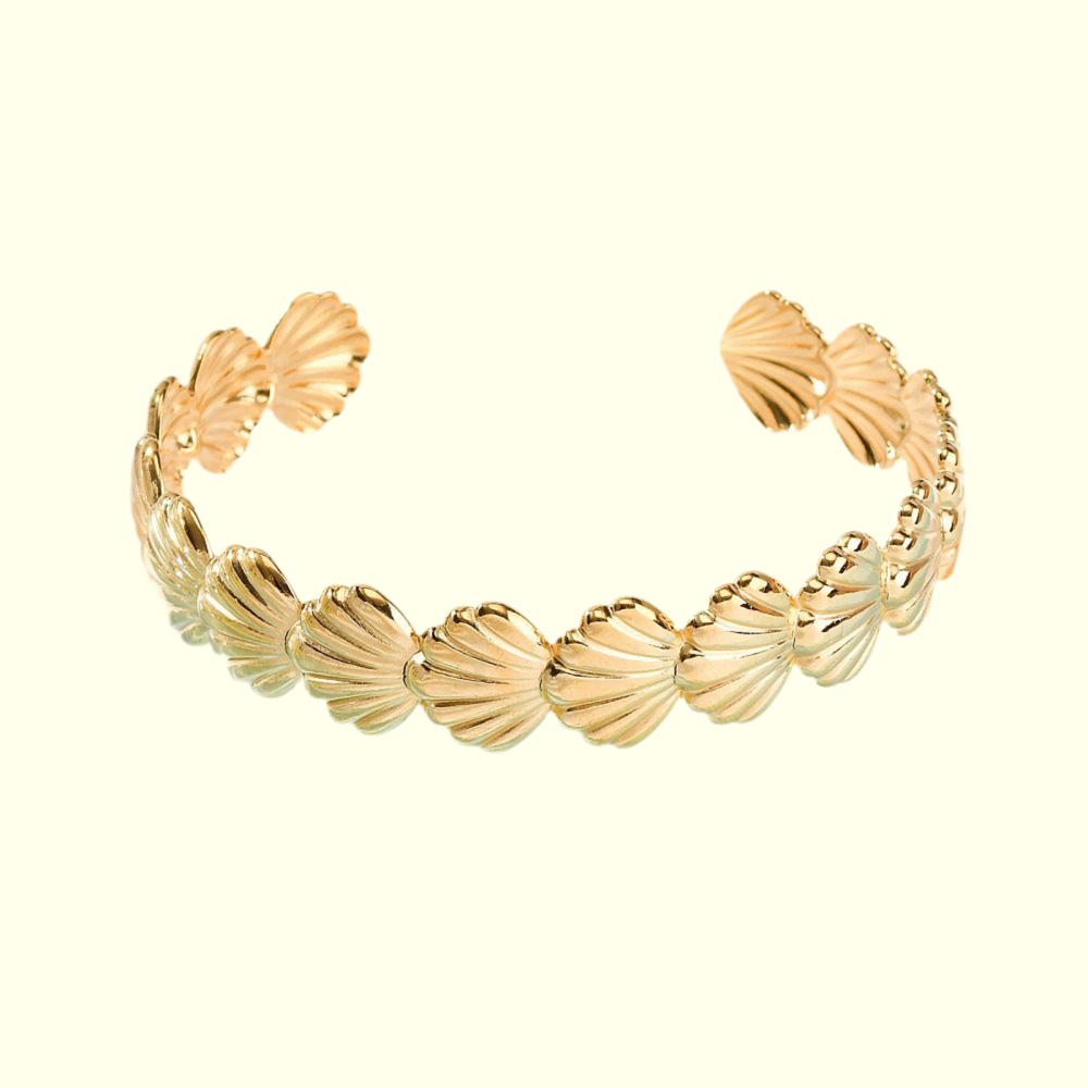 Golden seashell cuff